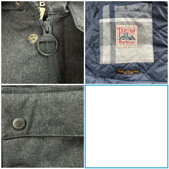 Barbour Jacket Men Medium Navy Blue Winter Bedale Waterproof Padded Quilted Coat - Picture 7 of 12
